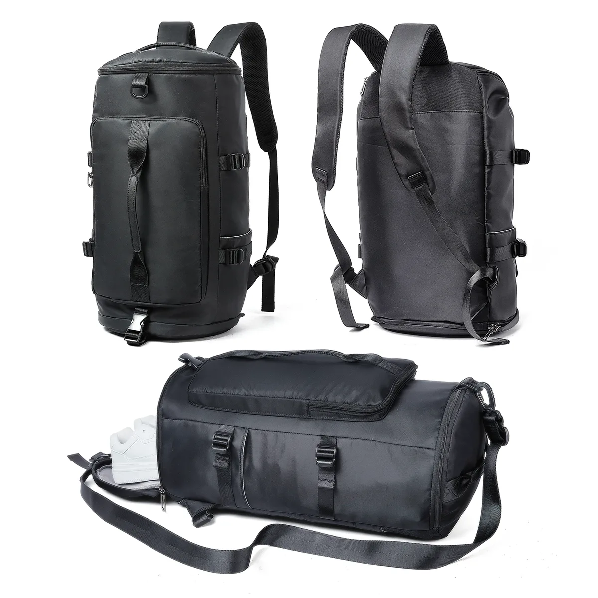 Sac de sport étanche avec compartiment à chaussures, sac de voyage, sac de week-end, sac à dos de nuit, 40L