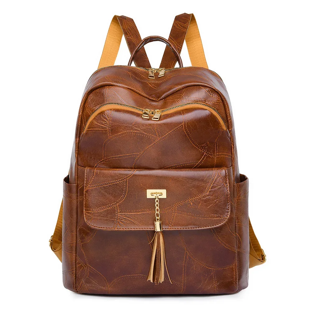 sac à dos en cuir pu à la mode pour femmes, voyage de styliste, académie, déplacement quotidien, sac à main/sac à bandoulière rétro multifonctionnel