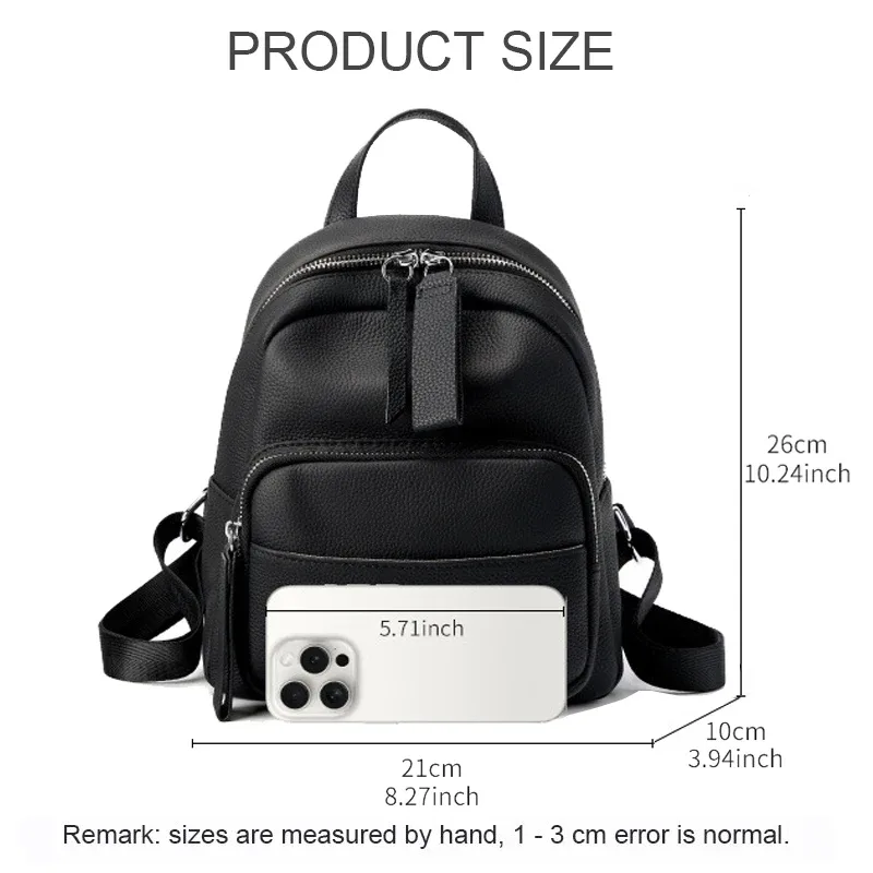 sac à dos de grande capacité pour femmes, couche supérieure en cuir de vache, sac à main de voyage polyvalent décontracté, cartable de banlieue pour filles, 2025