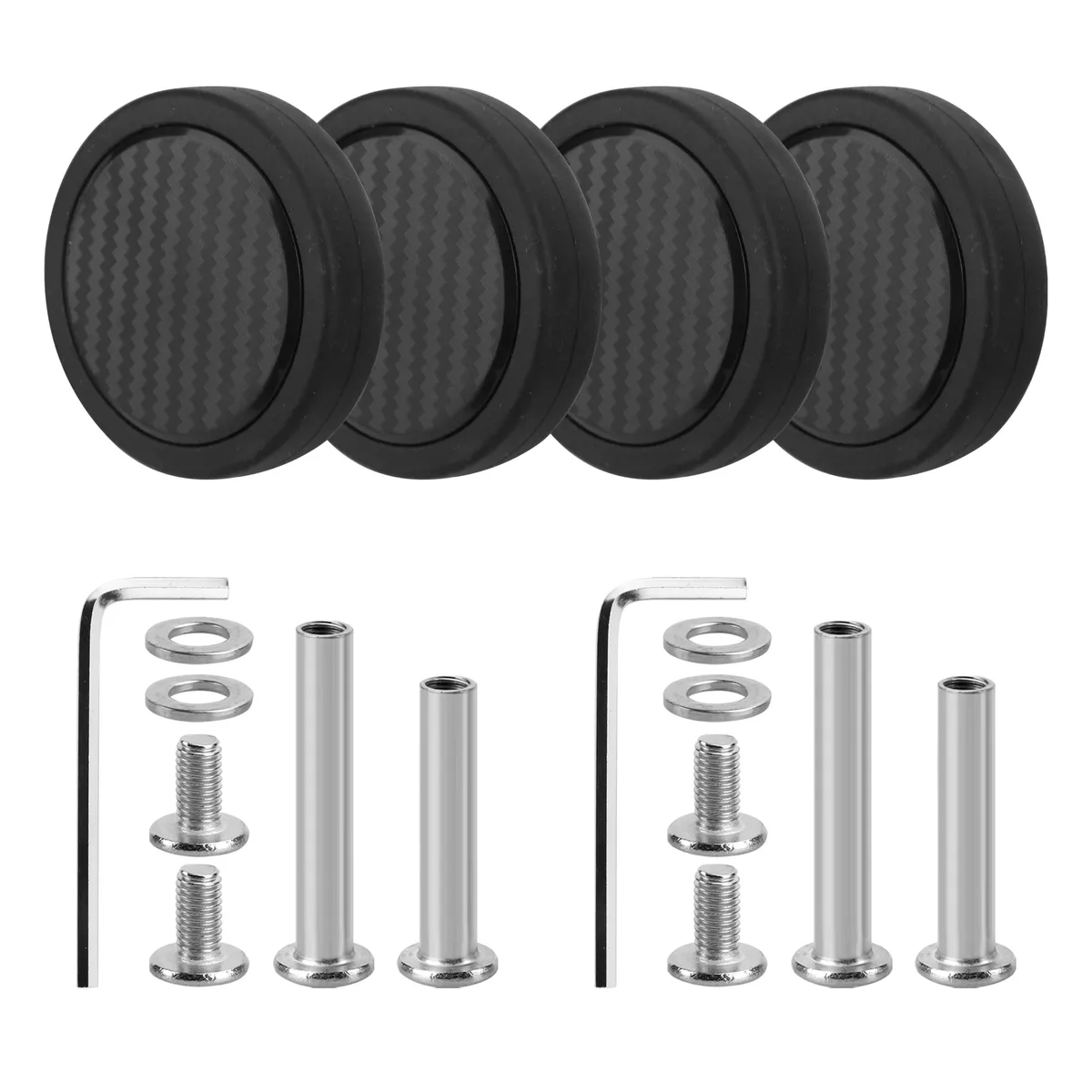 guguluza-roues de boîte de chariot noires, remplacement de roue de valise, roue latérale unique, remplacement de roue de bagage avec vis, 55mm, 4 pièces, 8 pièces