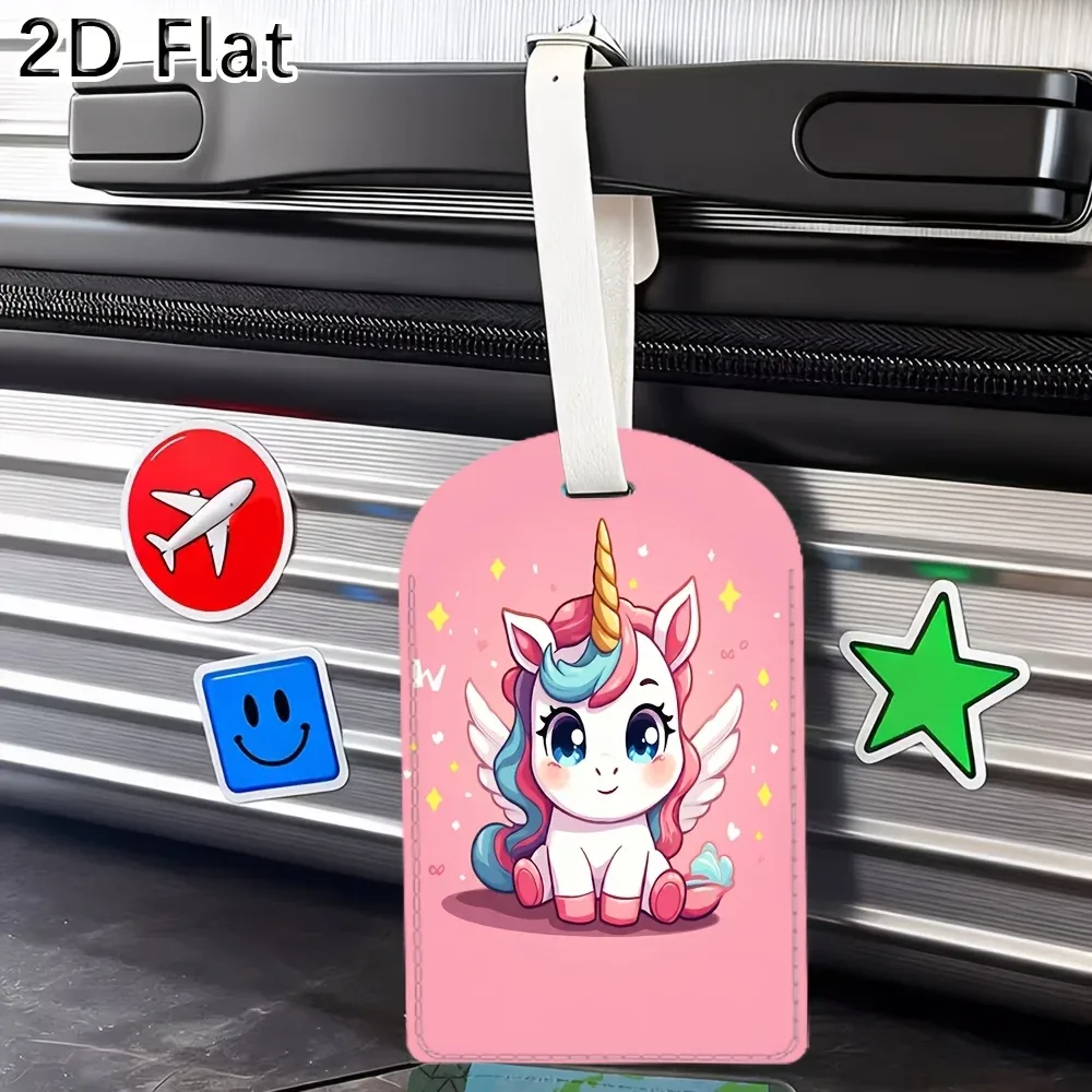 étiquette de bagage keepdo unicorn, adaptée aux voyages quotidiens, étiquette de valise avec étiquette licorne mignonne pour sacs à dos et voyages
