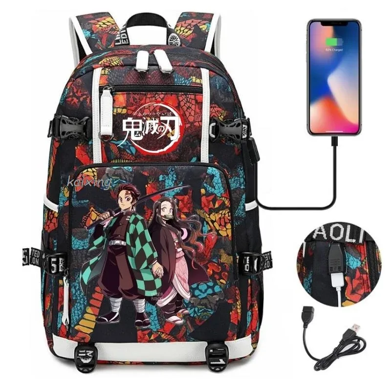 sac à dos hot kamado nezuko demon slayer camouflage, grande capacité, pour adolescents, sacs d'école pour ordinateur portable, léger, pour voyage en plein air, randonnée