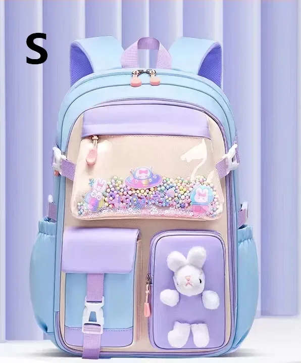 sac à dos adorable en forme de lapin pour adolescentes, cartable mignon de dessin animé pour filles de l'école primaire, sac à dos de voyage en 2 tailles pour les élèves de la 1ère à la 9ème année