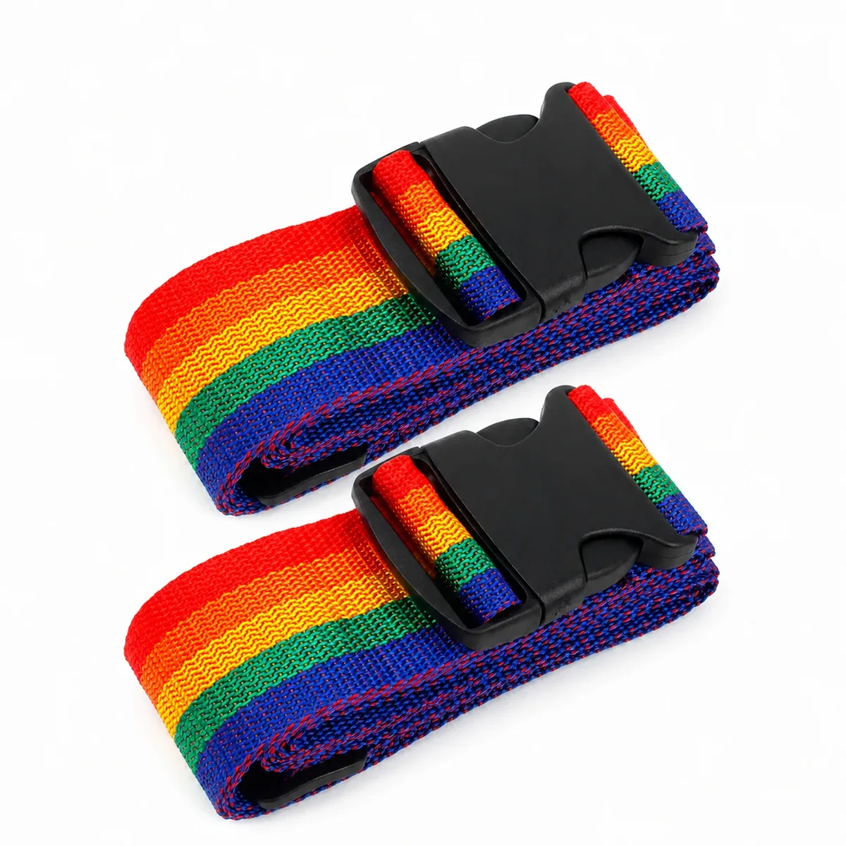 sangles de bagages droites en polyester, 2 pièces, avec boucle de déverrouillage réglable, accessoire de voyage unisexe