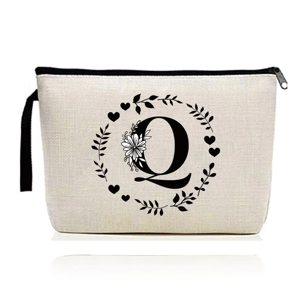 trousse de maquillage pour femmes, trousse à cosmétiques, série d'impression de lettres guirxiété, trousse de voyage, trousse de toilette en poudre, pochette pour dames