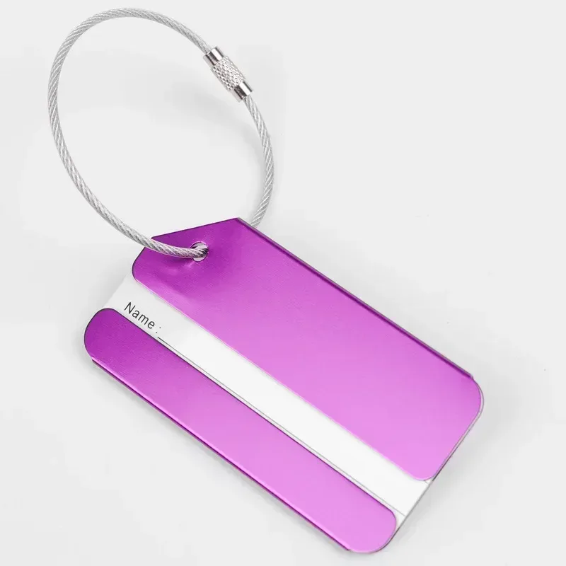 1 pièce étiquette de bagage unisexe en métal, portable, porte-adresse et identification pour valise, accessoires de voyage, livraison directe