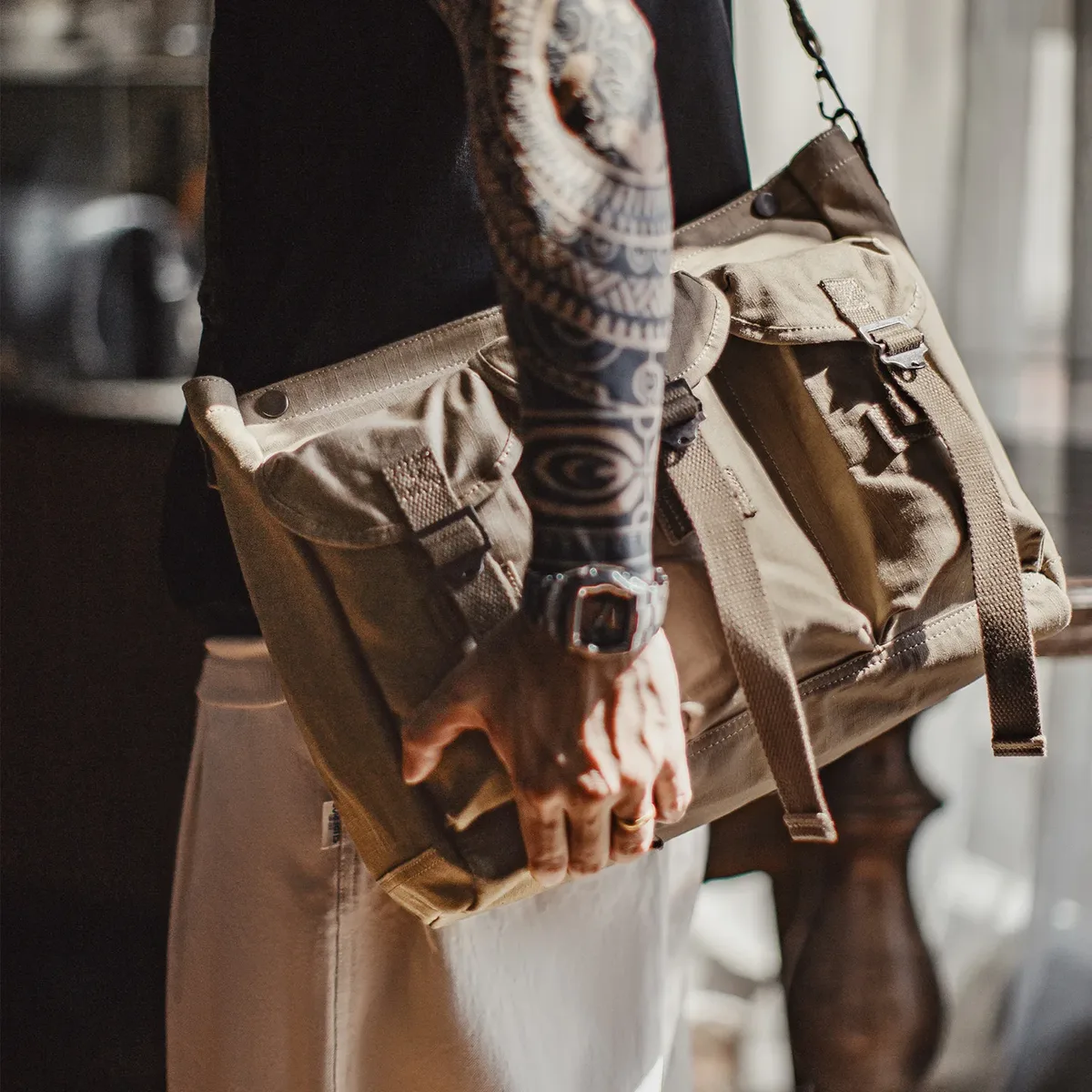 maden vintage extérieur sac à bandoulière hommes grande capacité épaule messager fourre-tout voyage décontracté sac de tous les jours