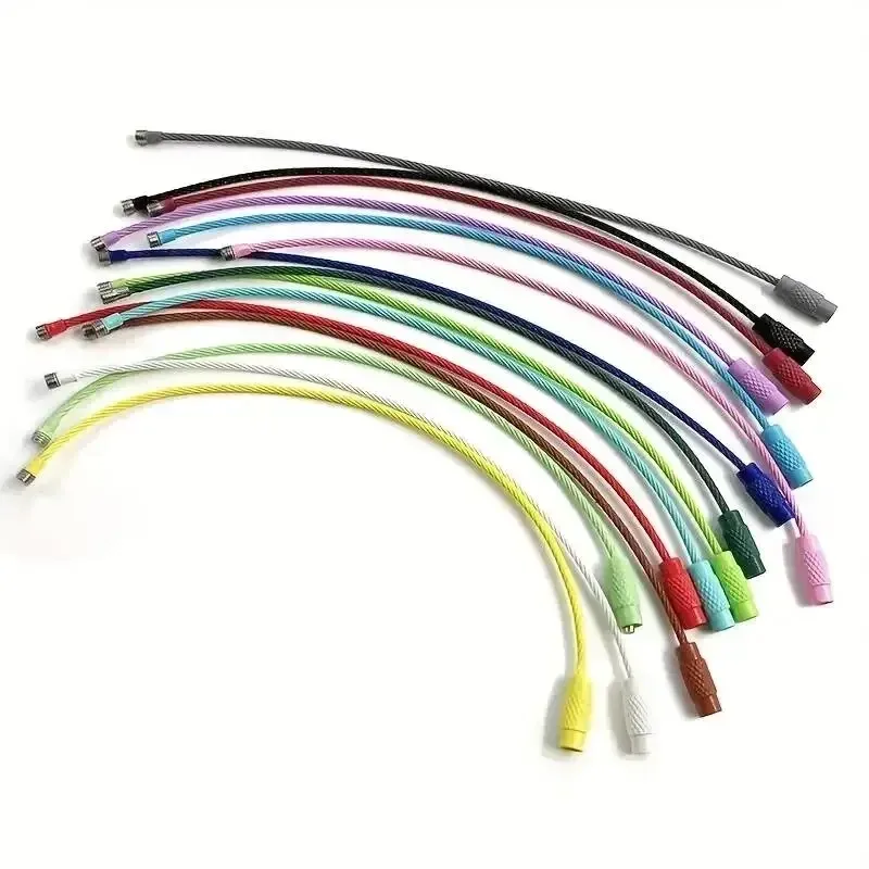 étiquette de bagage en fil d'acier inoxydable coloré, 10 pièces, clip de porte-clés durable et facile à installer, parfait pour les voyages et l'usage quotidien