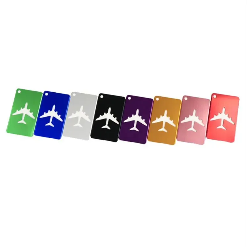 étiquettes de bagage de voyage en métal de mode étiquettes de nom de bagage porte-étiquette d'adresse de valise étiquette de bagage en alliage d'aluminium accessoires de voyage
