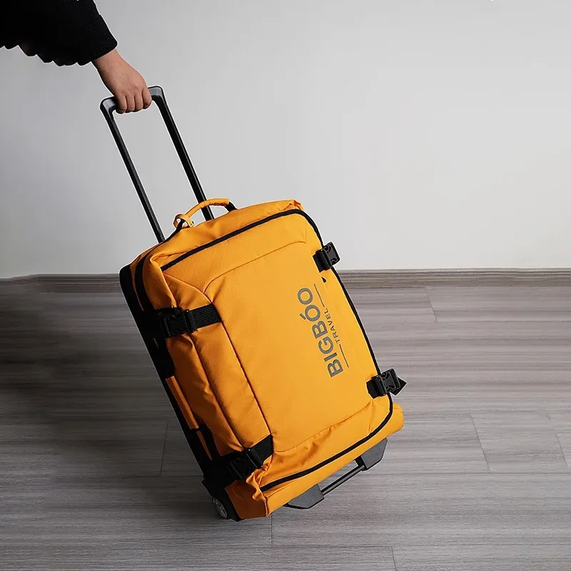 valise de voyage extensible en tissu oxford, étanche, avec séparation sec-humide, bagage à main avec roulettes
