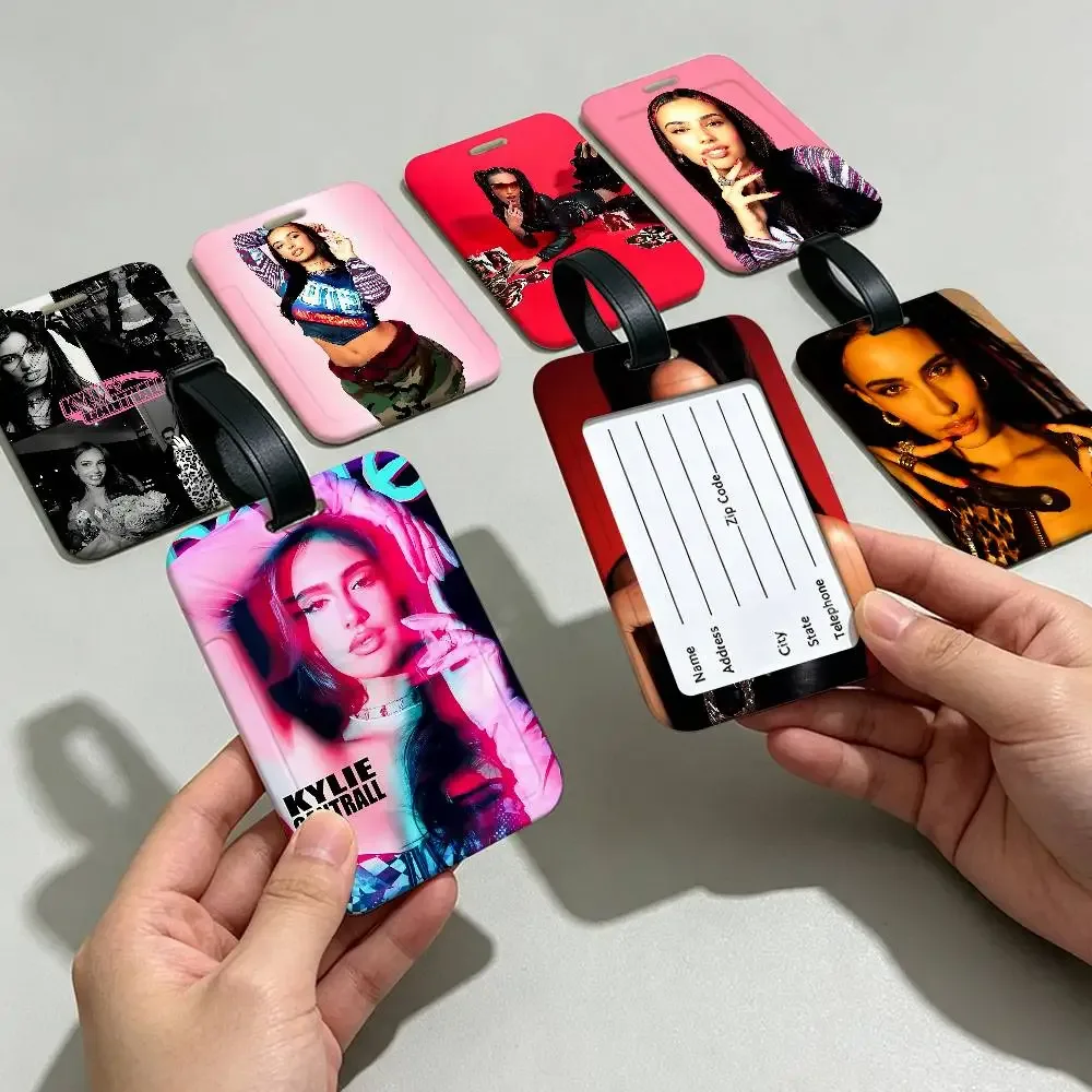 étiquette d'identification de bagage en pvc classique kylie cantrall, porte-carte anti-perte, étiquette nominative pour valise de voyage