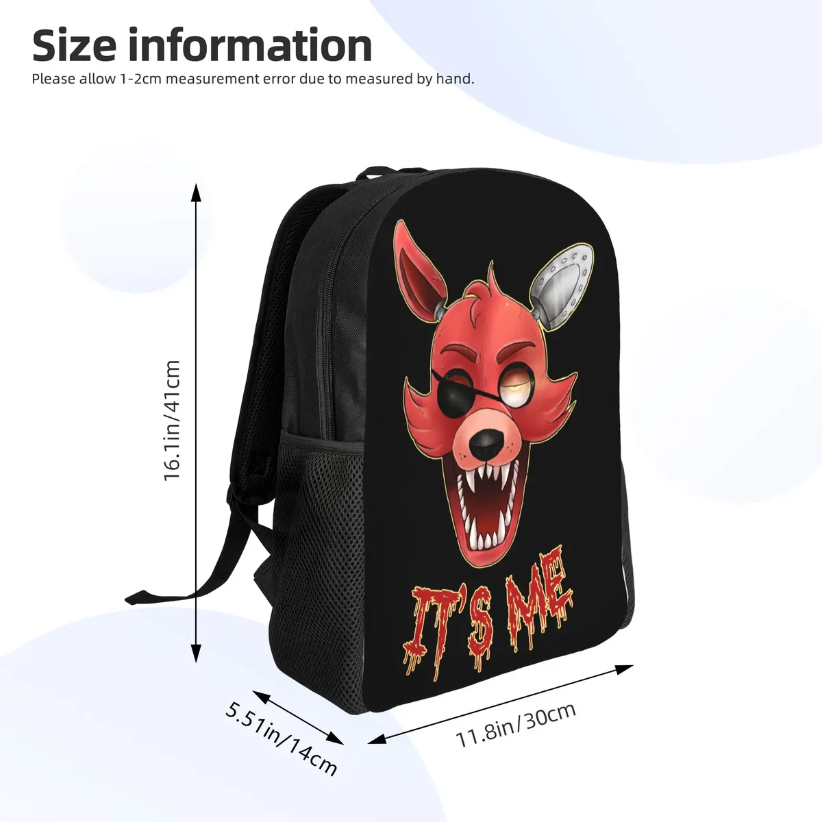 sac à dos foxy fnaf it's me cool, cadeau pour le lycée, la randonnée, les voyages, sac à dos de jeu freddy pour hommes et femmes, sacs en toile pour l'université
