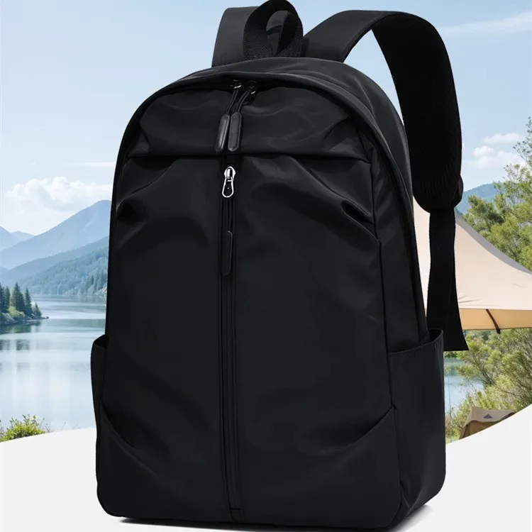 Sac à dos minimaliste unisexe léger grande capacité, sac de voyage pour ordinateur, en tissu Oxford, style professionnel pour trajets quotidiens, compatible ordinateur portable 15 pouces