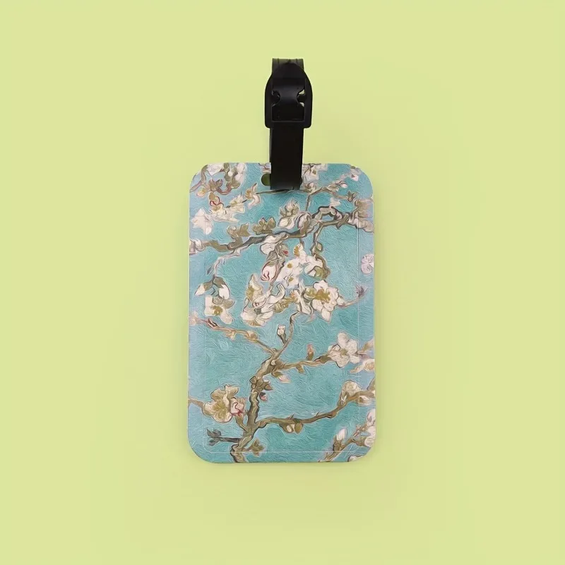 étiquette de bagage créative inspirée de l'art de van gogh, l'accessoire de voyage idéal, incluant une étiquette d'identification portable pour valise, anti-perte