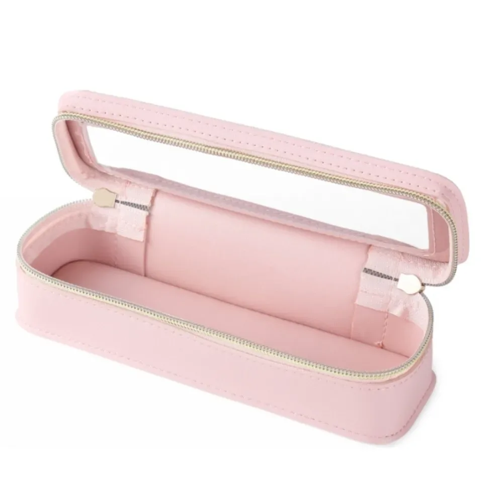boîte à pinceaux de maquillage en cuir pu, sac à cosmétiques transparent et étanche, pochette de rangement à fermeture éclair de grande capacité, accessoires de voyage