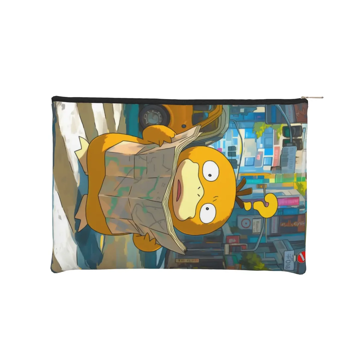 sac pliable mignon pokemon, trousse de maquillage eeveelution, trousse de toilette avec fermeture éclair, pochette cosmétique