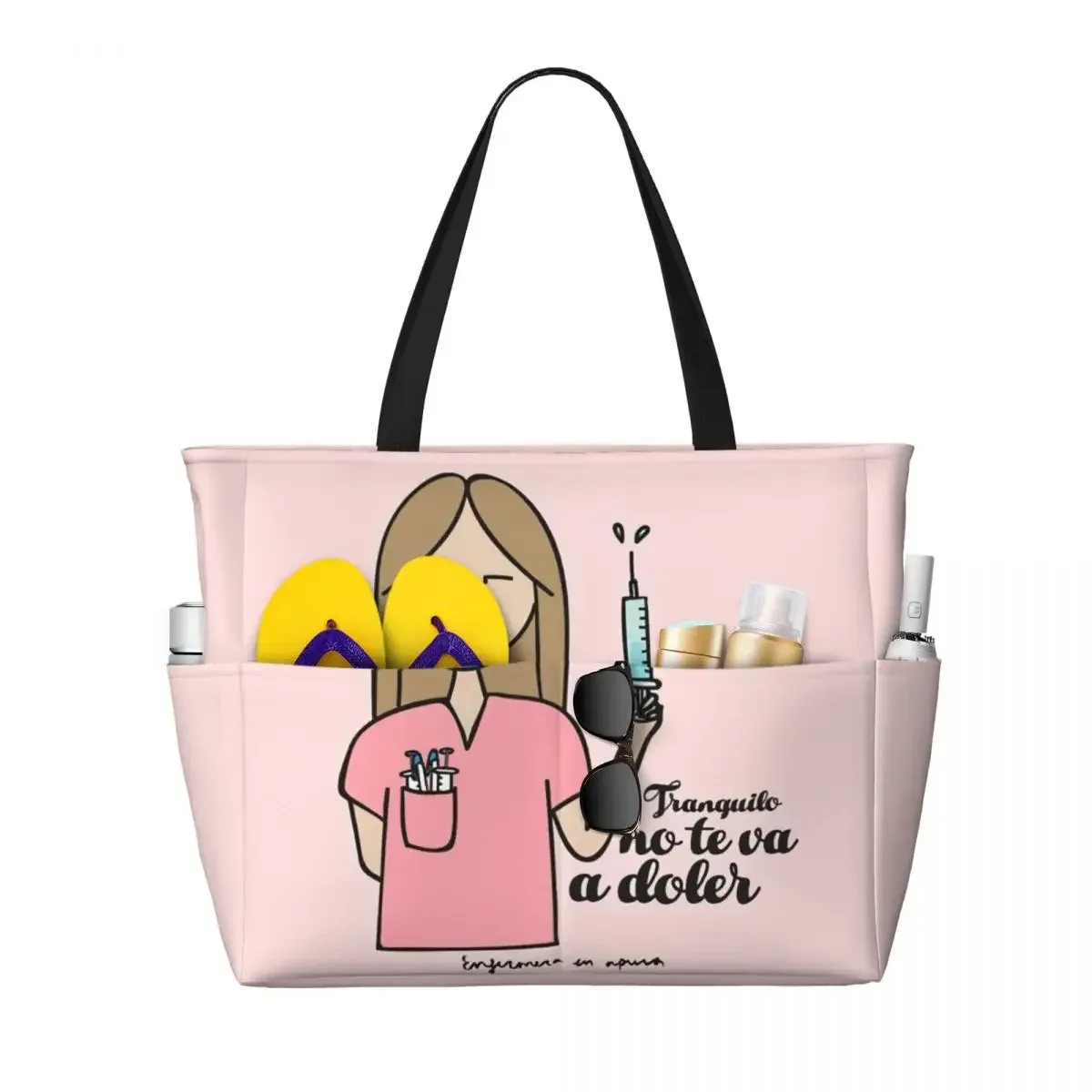 sac fourre-tout de voyage médical personnalisé enfermera en apuros pour femmes, sacs d'épicerie à bandoulière de grande capacité