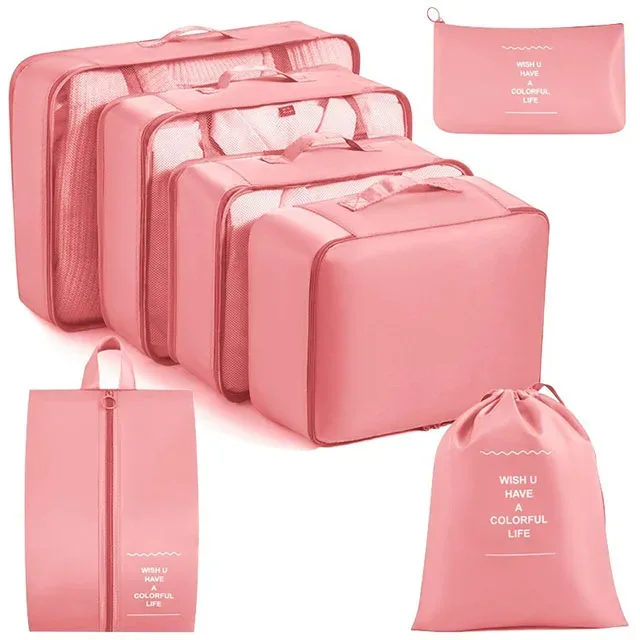 ensemble de 11 cubes de rangement de voyage, organisateurs de bagages imperméables, sacs de rangement à cordon pour vêtements, chaussures, sous-vêtements, cosmétiques