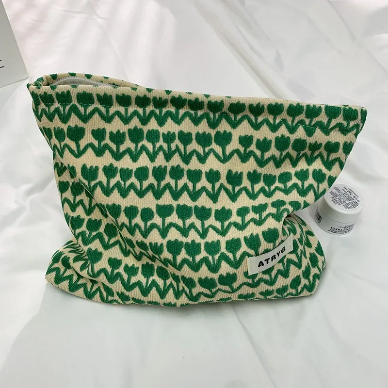 sac à cosmétiques floral 1 pièce, organisateur de maquillage de voyage de grande capacité avec motif de feuilles exotiques, cadeau pliable pour festival d'anniversaire