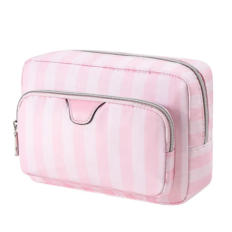 trousse de maquillage grande capacité avec compartiments, organisateur cosmétique portable de voyage avec rangement pour rouge à lèvres