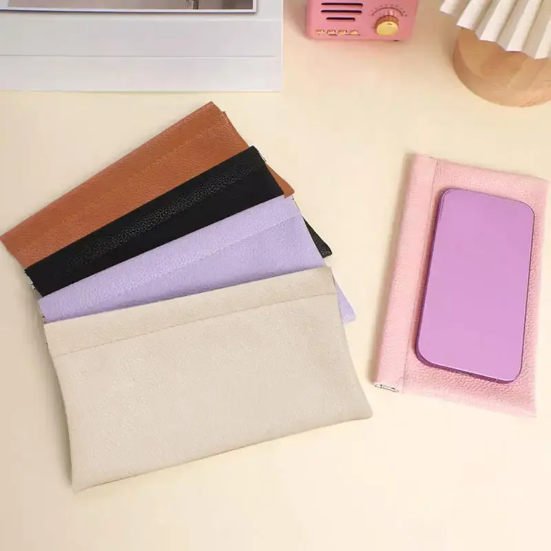 portefeuille long en cuir pu à fermeture automatique, première couche, porte-documents pour passeport, permis de conduire, câble de données, sac à cosmétiques-1/2/3 pièces
