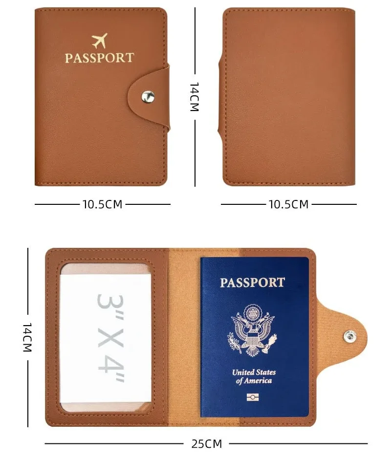 nouvel étui de passeport en cuir pu, porte-documents de voyage pour femmes et hommes