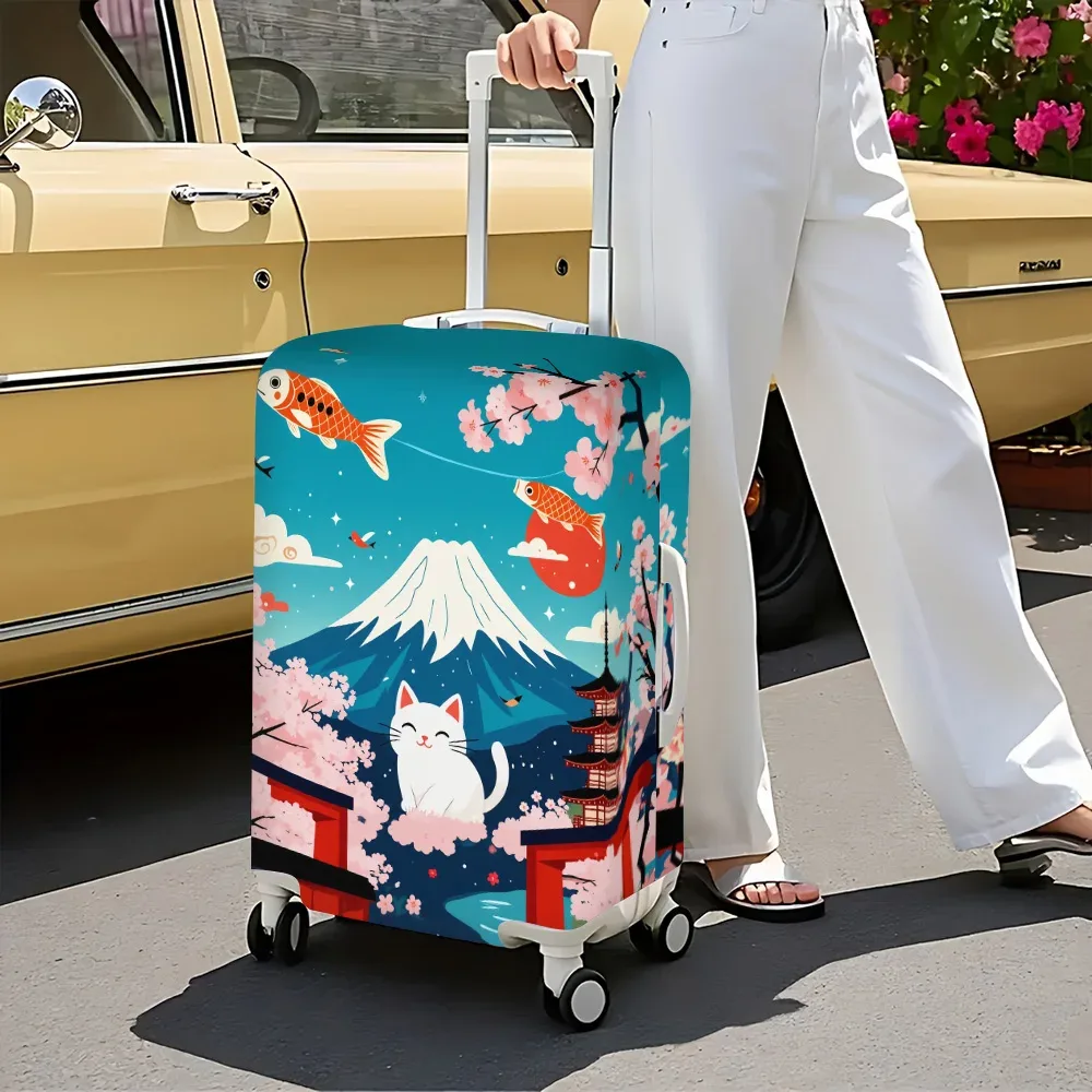 1 housse de valise à imprimé floral pour bagages de 18 à 32 pouces ; accessoires de voyage anti-poussière et élastiques pour protéger efficacement vos bagages.