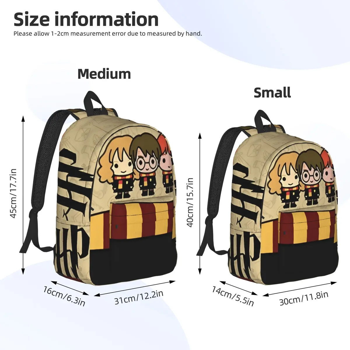 sac à dos magique h-hp-p harry potter pour hommes, femmes, étudiants, sac à dos de travail, sac à bandoulière pour l'université, durable