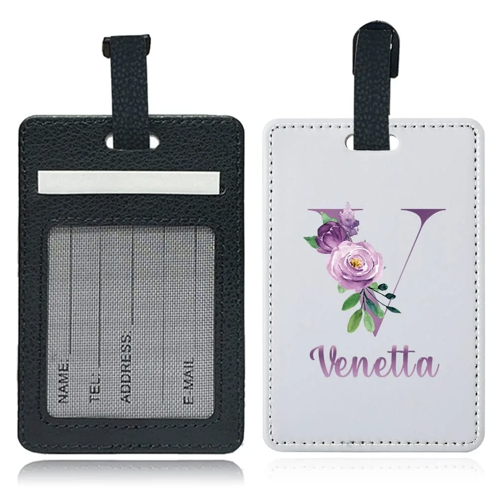 étiquette de bagage personnalisée en pu avec nom, porte-identifiant pour avion, porte-adresse pour valise, carte nominative, étiquette d'embarquement portable