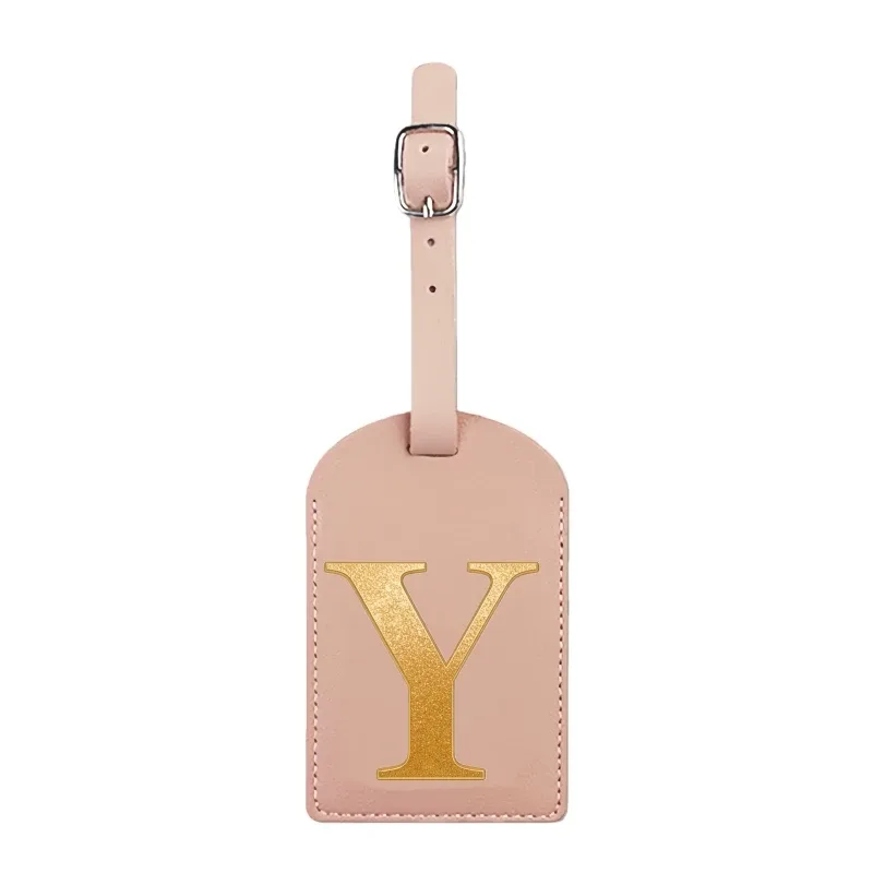 étiquette de bagage personnalisée avec nom, rose, avec motif de carte d'embarquement et initiales pour une identification facile