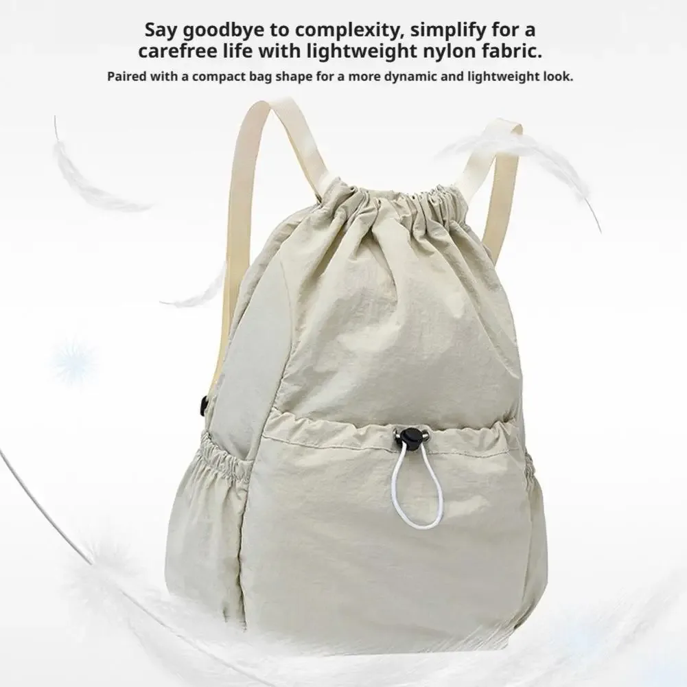 sac à dos léger à cordon de serrage, pliable, style coréen, grande capacité, sac à dos décontracté pour les déplacements en plein air, sac à bandoulière de voyage