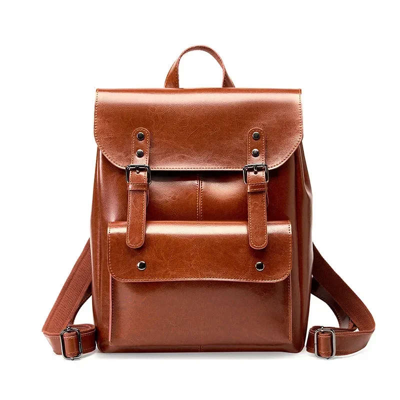 sac à dos en cuir véritable 2026, style rétro, pour adolescentes, grand sac à bandoulière en cuir de vachette, sacs à dos de voyage pour femmes, sacoche pour ordinateur