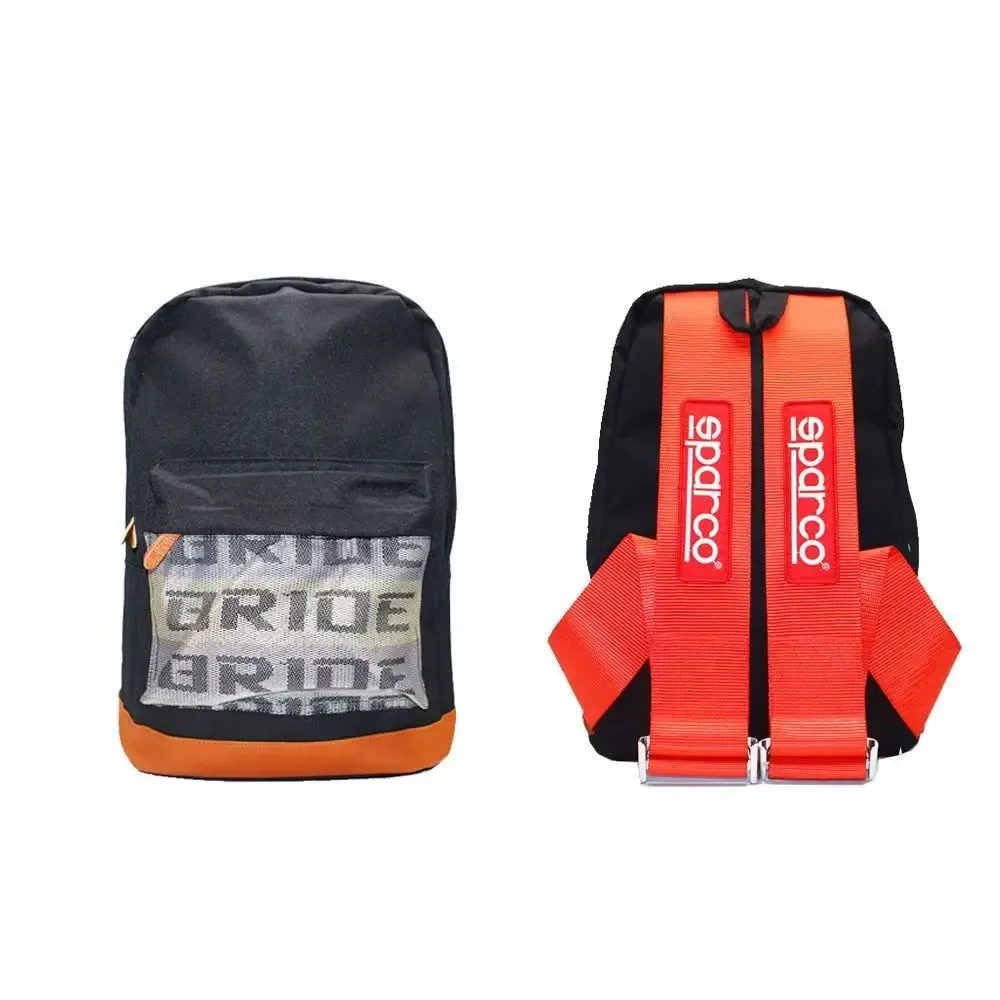 nouveau sac à dos sparco, sac à dos universel pour ceinture de sécurité de voiture, matériau en cuir et toile, sac de moto, sac à dos noir pour ordinateur portable