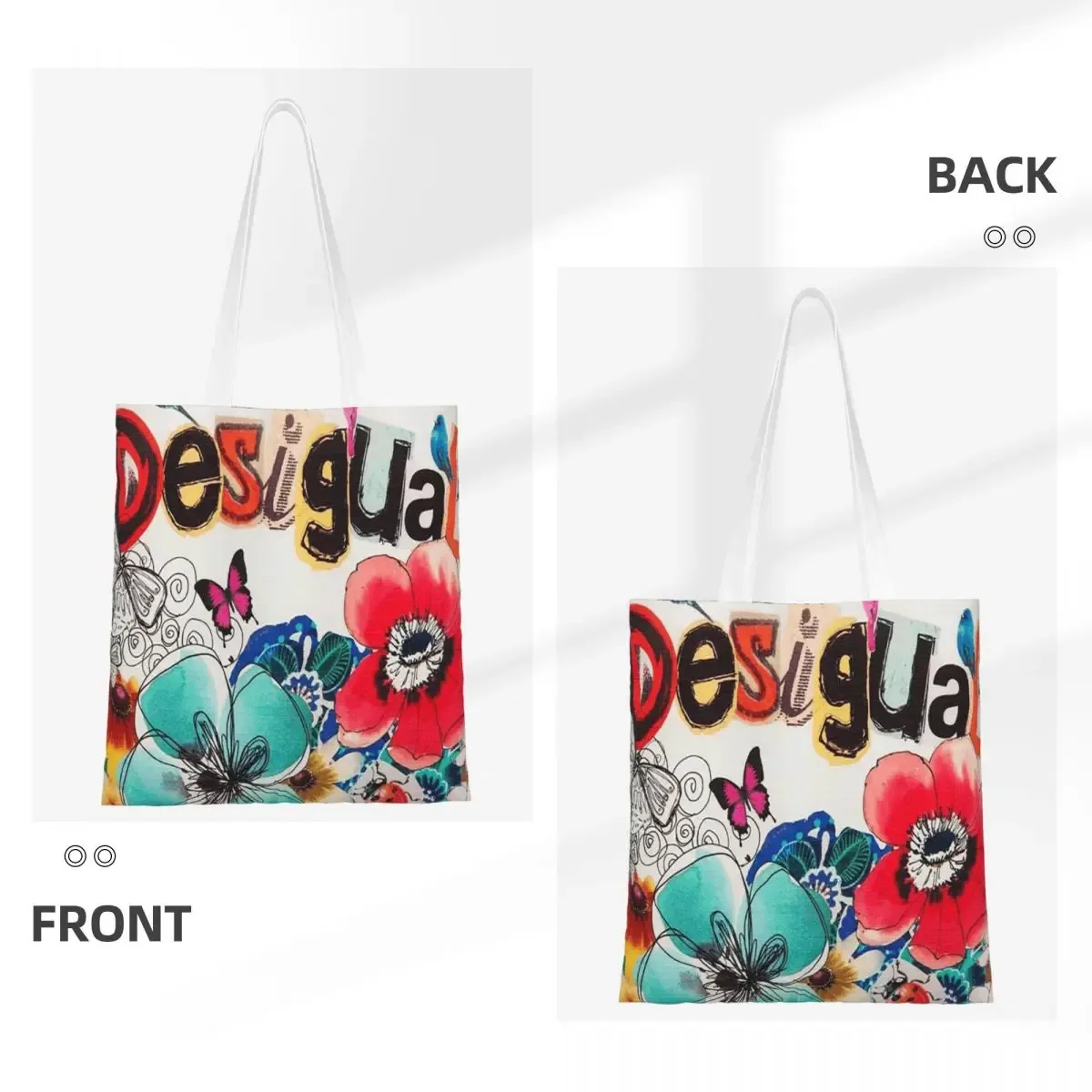 Desigual sacs à provisions personnalisés dames toile le sac fourre-tout réutilisable femmes épaule fourre-tout voyage sac à main