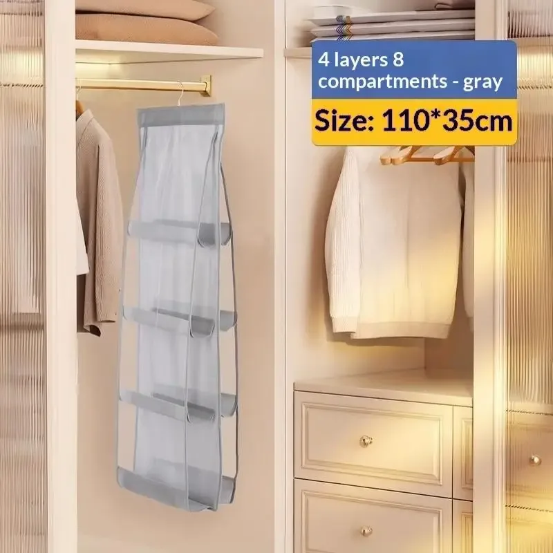 organiseur de sacs suspendus multi-couches et peu encombrant - matériau non tissé durable, pour sacs à main, portefeuilles et accessoires
