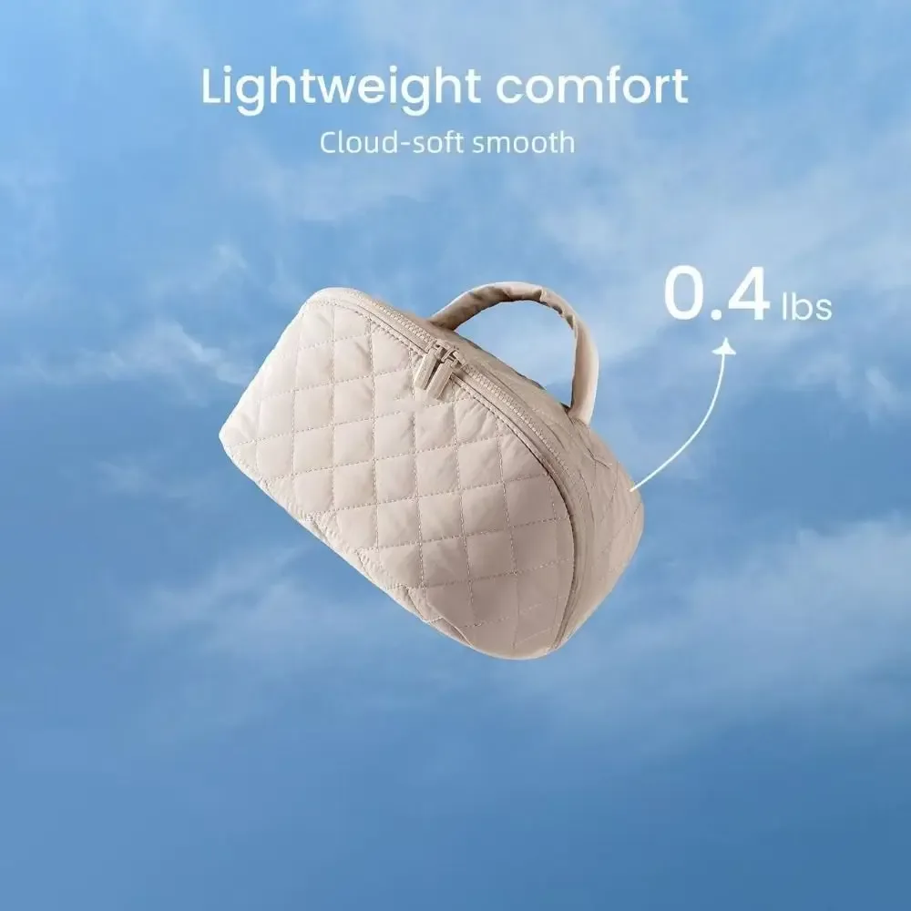 trousse de maquillage pour femme, durable, large ouverture, plate, résistante à l'eau, trousse à cosmétiques, sacs de maquillage pour produits de toilette et pinceaux