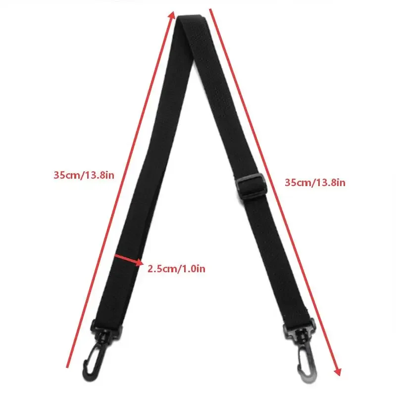sangle d'épaule en nylon noir rembourrée et réglable avec crochets antidérapants pour sacs d'ordinateur portable et bagages, idéale pour les longues trajets