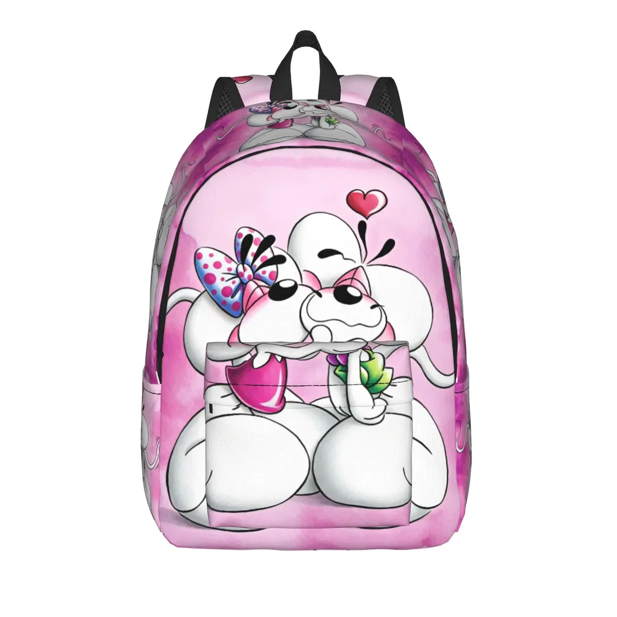 sac à dos de dessin animé d-diddl rat, personnage rose    sacs à dos de voyage en polyester pour étudiants, respirants, esthétiques, sacs d'école, sacs à dos