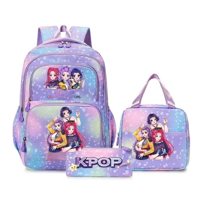 sacs à dos kpop colorés pour garçons, rumi mira zoey huntr/x saja, sacs d'école décontractés, sacs de voyage imprimés, mochila