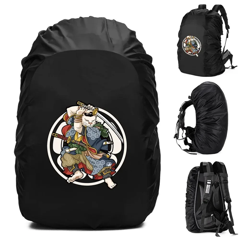 juste de pluie pour sac à dos unisexe, sac étanche, camping en plein air, randonnée, escalade, sports, housse de pluie anti-poussière, motif samouraï, 20-70 l
