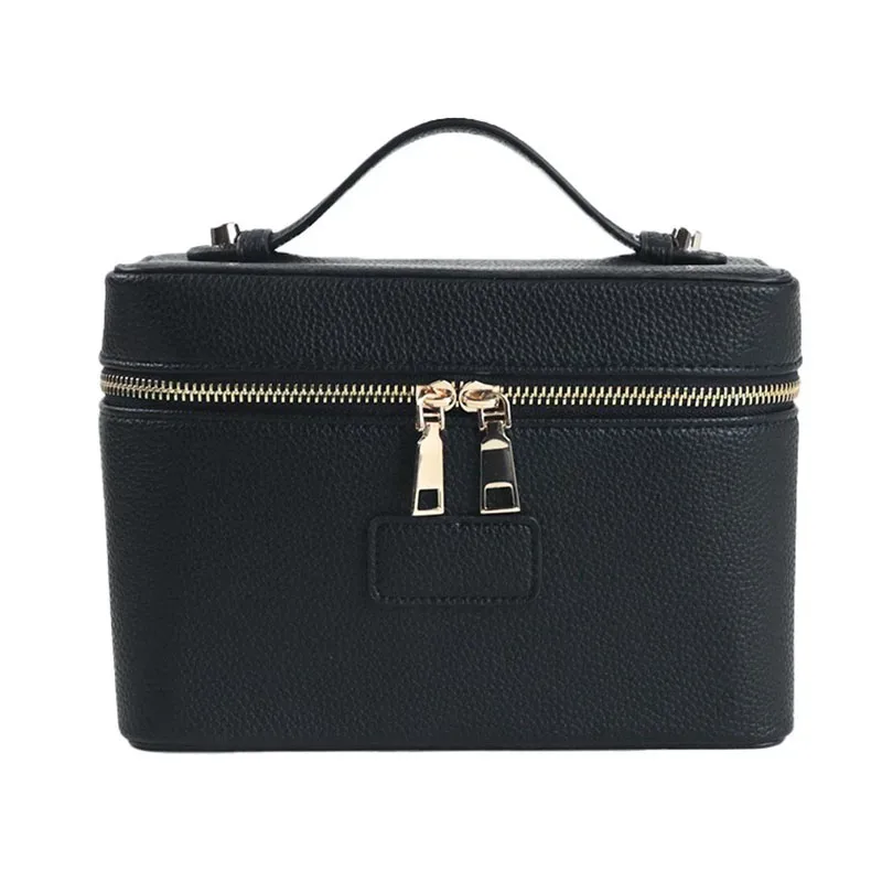 trousse de toilette de voyage personnalisable en cuir grainé pour femme, organisateur de maquillage portable suspendable, trousse de toilette cosmétique pour femme