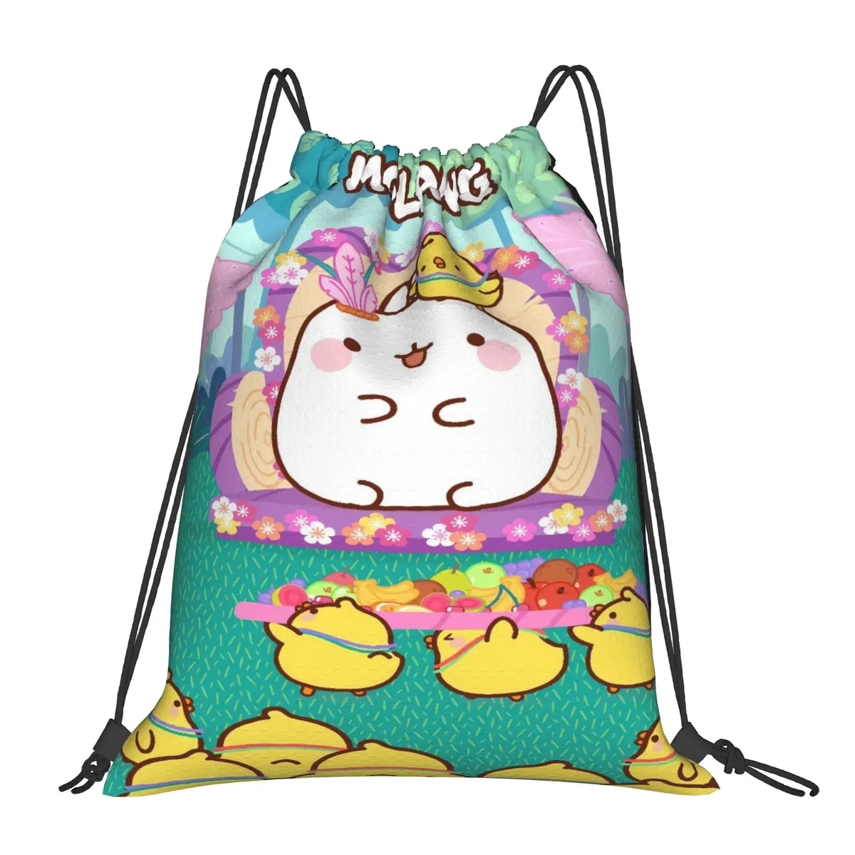 sac à cordon de serrage molang cartoon, sac à dos vintage résistant à l'eau, sac de sport pour femmes