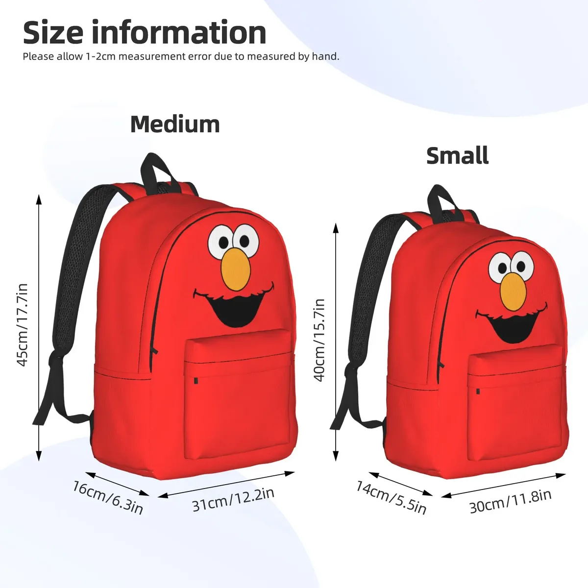 sac à dos décontracté elmo, idéal pour le lycée, la randonnée, les voyages, le thème sesame street, sac à dos de jour pour hommes et femmes, sac à bandoulière pour ordinateur portable