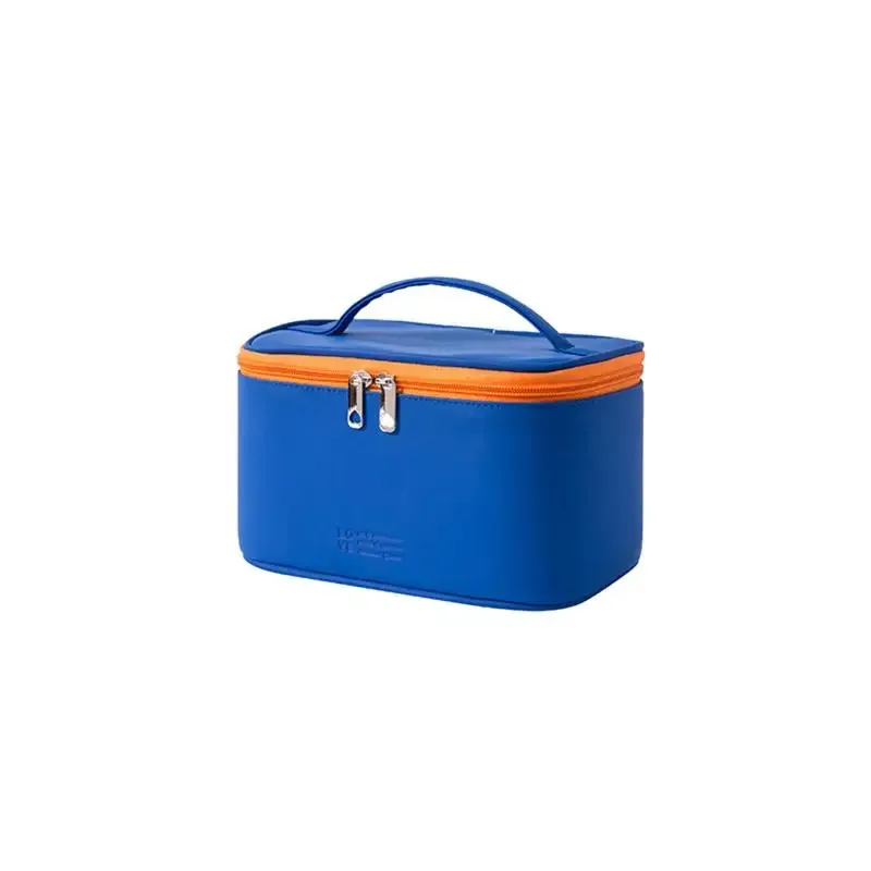 sac de maquillage portable en pu avec fermeture éclair, organiseur de produits de soin de la peau pour voyage, sac cosmétique grande capacité pour le lavage des cosmétiques