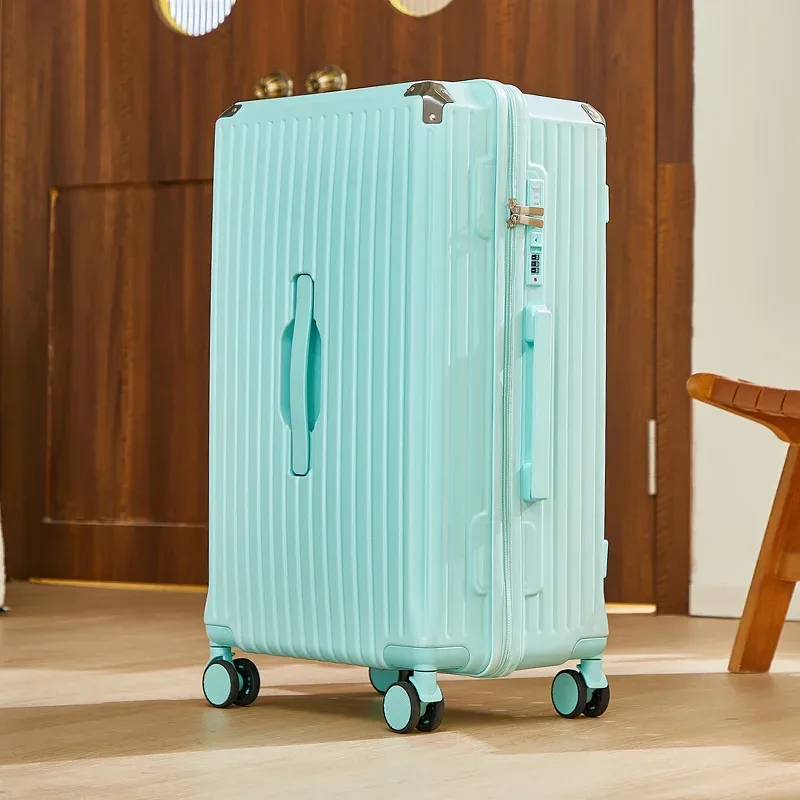 bagage roulant de grande capacité de 20 à 26 pouces, avec porte-gobelet, sac de voyage, support de téléphone portable pratique, valise roulante de voyage simple