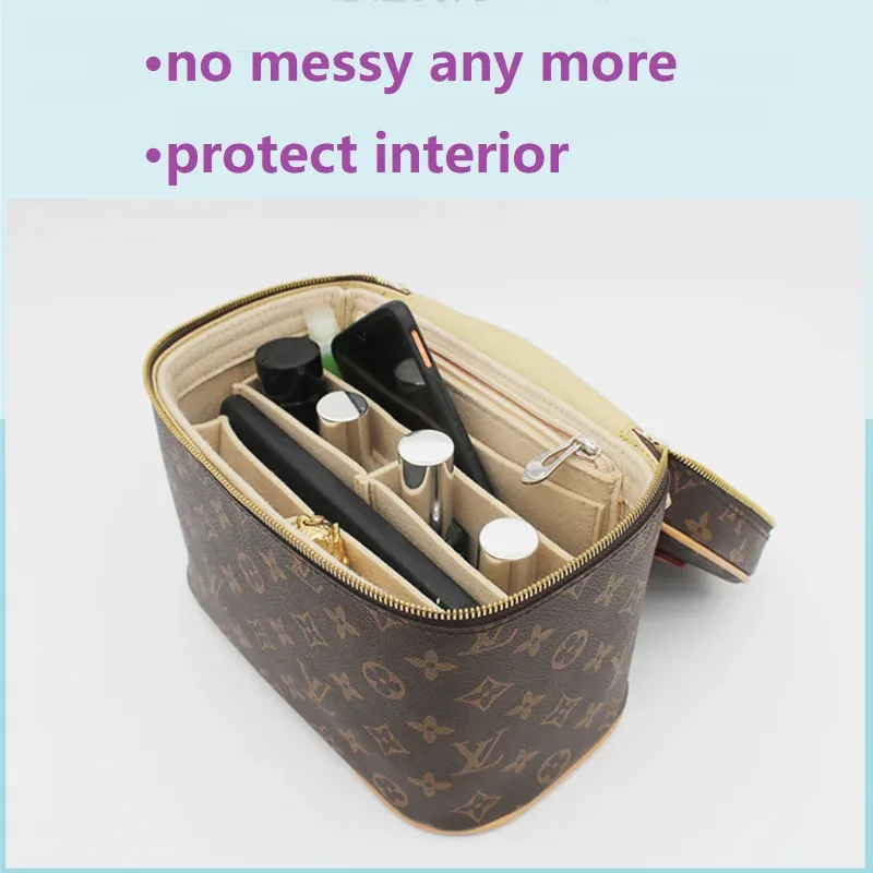 【sac intérieur uniquement】insert d'organisation pour sac lv nice mini nano bb, organisateur, séparateur, protecteur, compartiment, doublure intérieure