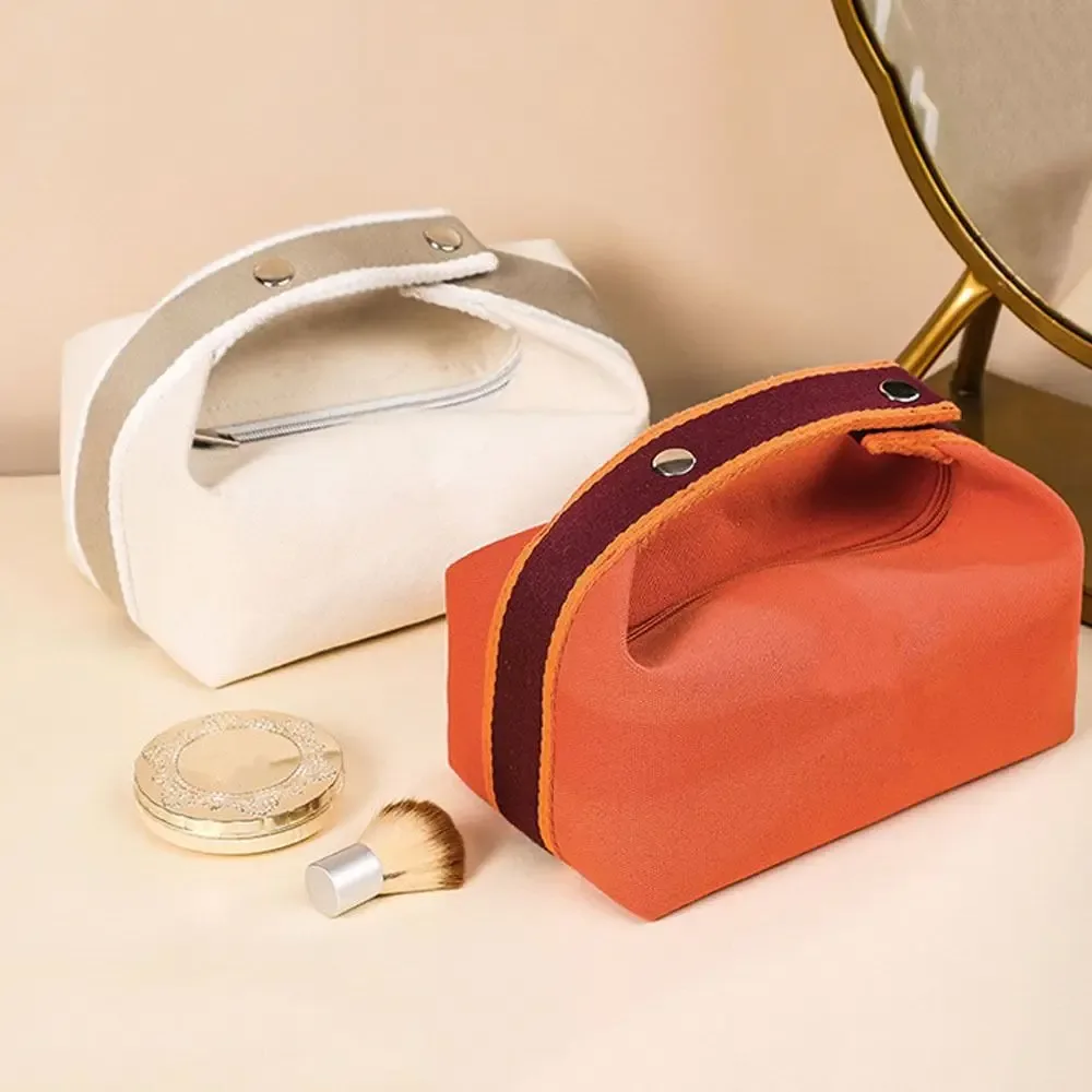 sac de rangement cosmétique tendance grande capacité, trousse de toilette portable en toile, pochette de maquillage