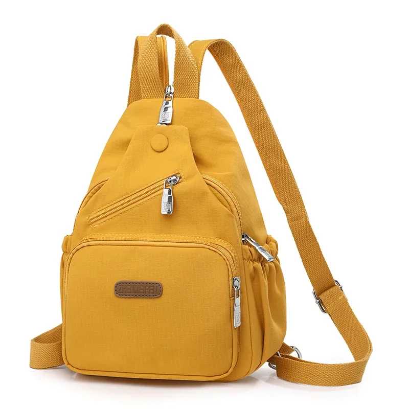 sac à dos multifonctionnel en nylon, multicolore en option, sac de poitrine/épaule/petite sac à dos à main pour les voyages quotidiens