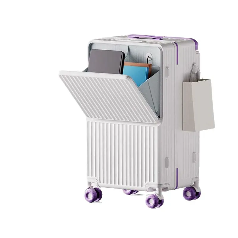 nouveau bagage à biellette large ouverture avant sac pour ordinateur portable valises de voyage multifonctions sac de cabine de 20 pouces boîtier de chariot de grande taille