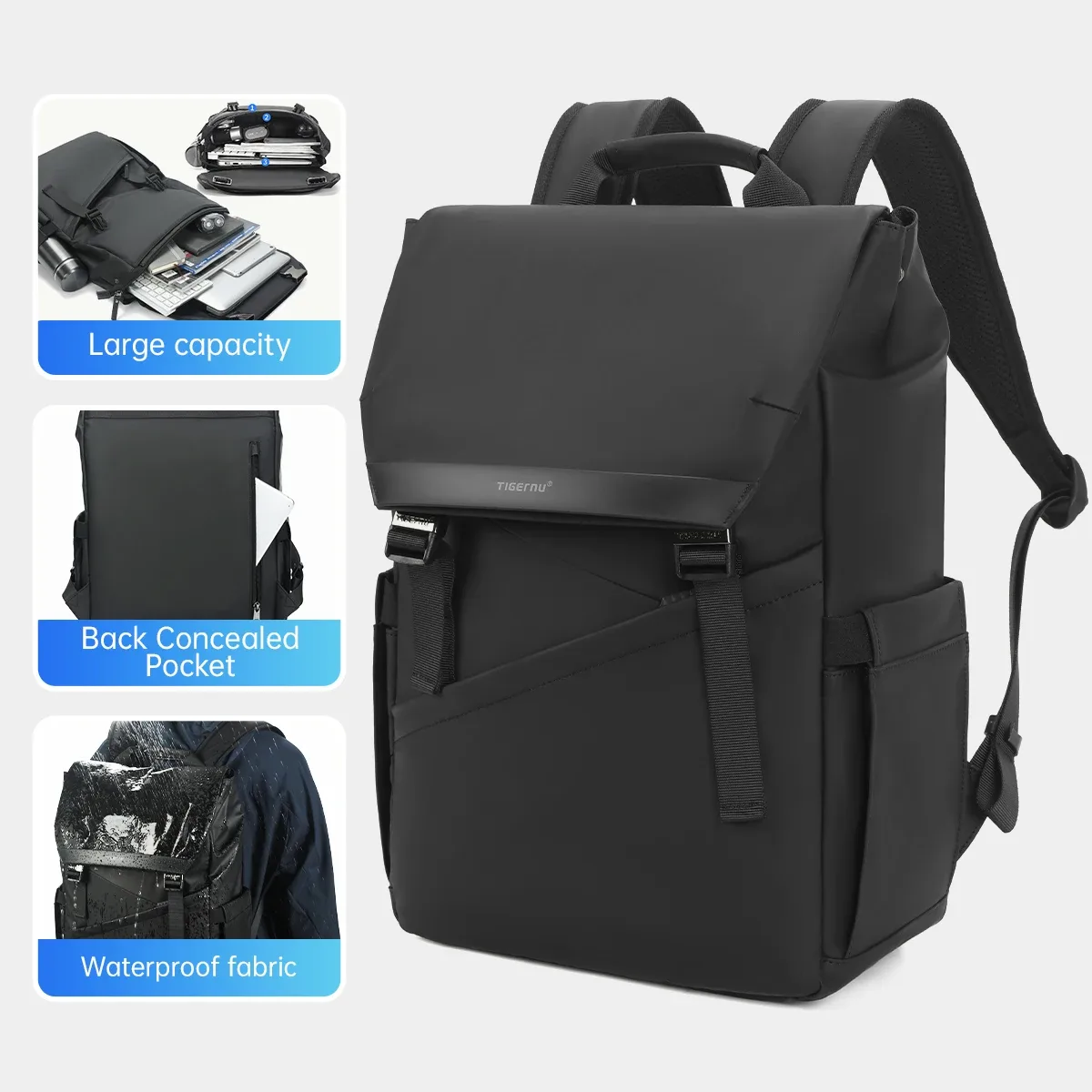 tigernu hommes sacs à dos pour sacs d'école mâle style coréen sac à dos sacs voyage sacs à dos pour ordinateur portable 15.6 mode sac à dos homme sac
